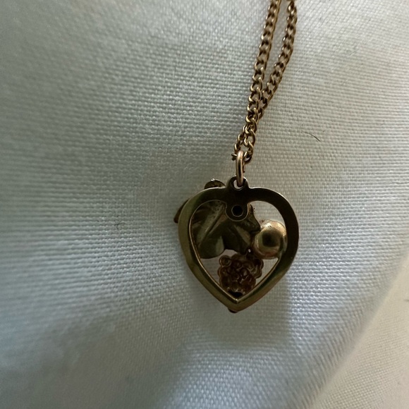 Gold and Pearl Leaf Black Hills Gold Pendant Necklace - Picture 2 of 4